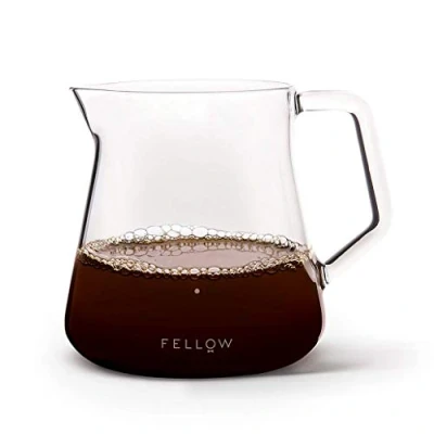 Image of Fellow Mighty Small Glass Carafe Manual Pour Over Coffee Beaker and Tea Steeper, Borosilicate Decanter, 16.9 oz Clear Container
