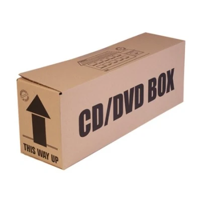 Image of HW Pack of 5 Cardboard Boxes for CDs &amp; DVDs, ideal storage removal