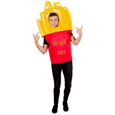 Image of Fun Shack French Fries Costume Adult, Chips Chip Costume, Food Costumes for Adults One Size