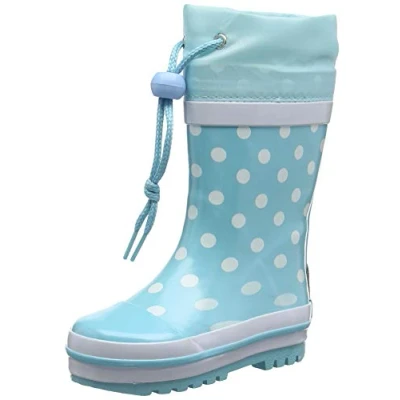 Image of Playshoes Girl&#039;s Wellies Rain Boot Dotted Wellington Rubber, Turquoise 15, 4 UK Child 20/21 EU