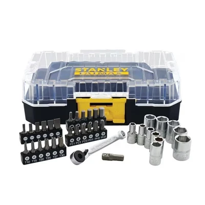 Image of Stanley FatMax FMMT19101 0 37 Piece Socket Set (1/4&quot; in Small Pro Stack Case, Also Compatible with The T STAK System, Includes Ratchet Wrench, Sockets, Bits &amp; Bit Holder)