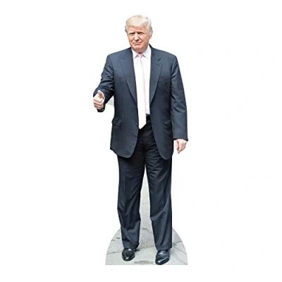 Image of STAR CUTOUTS Donald Trump (Pink Tie) Life Size Cardboard Cut, Multi Colour, 188 x 71 cm