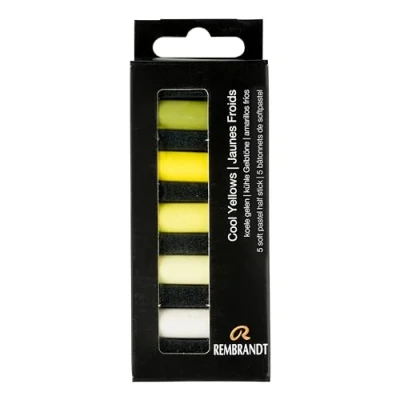Image of Rembrandt Professional Soft Pastel Set Cool Yellow 5 Half Pastels