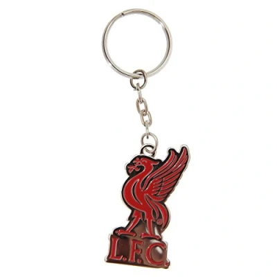 Image of Liverpool FC Official Metal Football Crest Keyring (One Size) (Silver/Red)