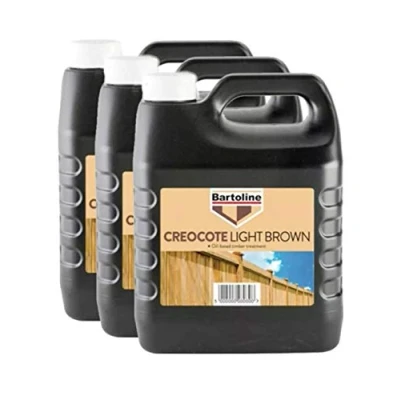 Image of 3X Bartoline Creocote Light Brown 4 Litre