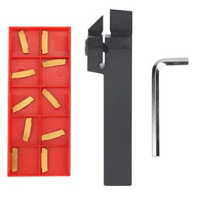 Image of Mgehr1616 2 100mm/3.94&quot; CNC Lathe Turning Tool Holder, 10PCS Mgmn200 G Inserts Wrench, Wood Tools with Box