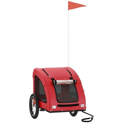 Image of vidaXL Pet Bike Trailer Red Oxford Fabric and Iron