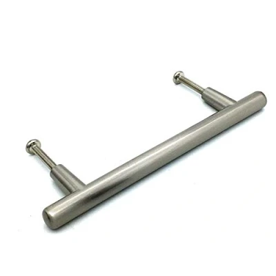 Image of 2 x T bar Handles 96mm Brush Nickel Kitchen Cupboard Door Drawer Pull Handle