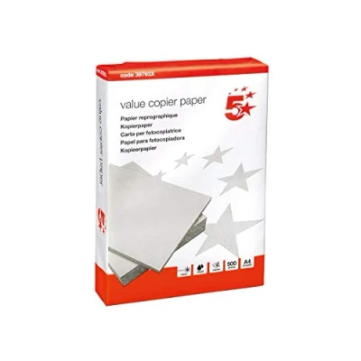 Image of 5 Star Value Copier Paper Multifunctional Ream Wrapped FSC 75gsm A4 White [500 Sheets]