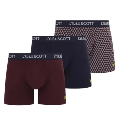 Image of Lyle &amp; Scott ELLIOT 3 Pack Boxers Wine (Medium)