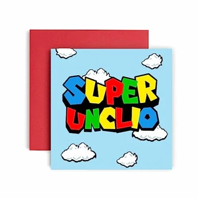Image of Huxters Birthday Cards for Men Super Uncle Card him Funny Fathers Day Fun Happy 14.8cm (Uncle)