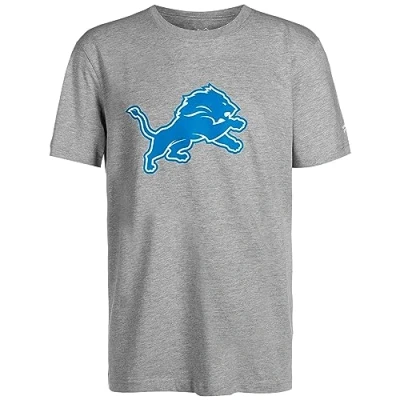 Image of Fanatics NFL Crew Detroit Lions Men&#039;s T Shirt, Grey / Blue, XXL