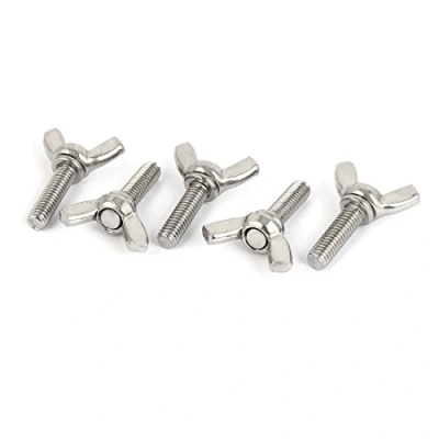 Image of Sourcingmap 304 Stainless Steel Wing Bolt Butterfly Screw Fastener Metric M6 x 20mm 5pcs