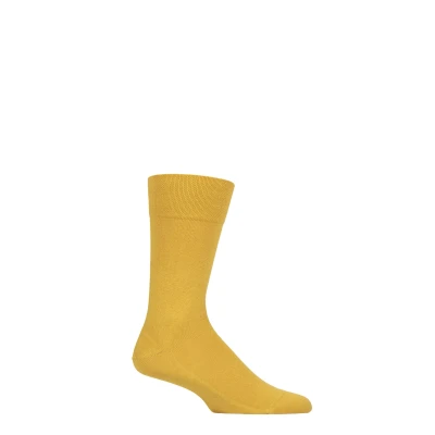 Image of Mens 1 Pair Falke Sensitive London Cotton Left and Right Socks With Comfort Cuff Nugget 5.5 8