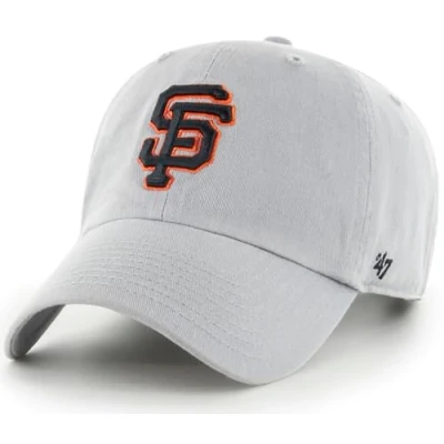 Image of &#039;47 MLB Gray Team Color Primary Logo Clean Up Adjustable Hat Cap, Adult One Size, San Francisco Giants, size