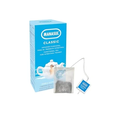 Image of MANASUL Infusion of Sen, Mint and Melissa with Licorice Green Anise. Laxative infusion. Facilitates Intestinal Transit. Classic. Box 25 Sachets