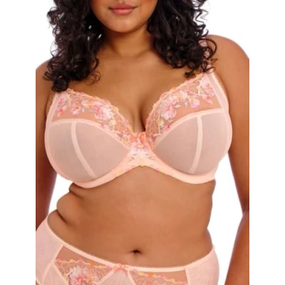 Image of Elomi Women&#039;s Himari Underwire Embroidered Plunge Bra, Peach Whisper, 36GG US