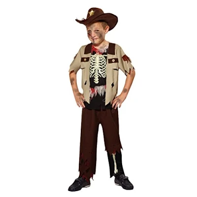 Image of Bristol Novelty CF019 Skeleton Sheriff Costume, Small, 110 122 cm, Approx Age 3 5 Years, (S)