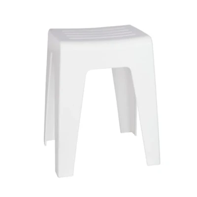 Image of WENKO Taburete baño Kumba Blanco, White, 35 x 45 cm