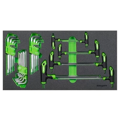 Image of Siegen by Sealey 35pc T Handle &amp; Standard Hex/TRX Star* Key Set with Tool Tray S01280