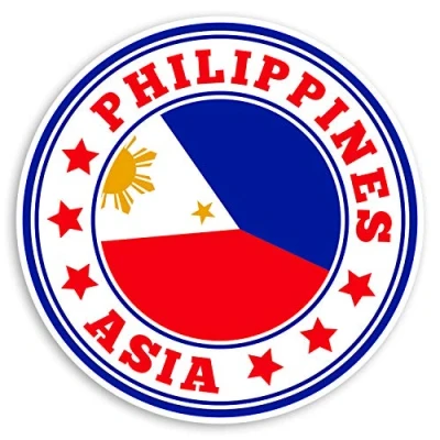 Image of 2 x 10cm Philippines Flag Vinyl Stickers Asia Travel Luggage Sticker #31010 (10cm Wide)