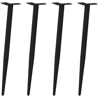 Image of vidaXL Console Table Legs Conical Shape 4 pcs Black 72 73 cm Steel