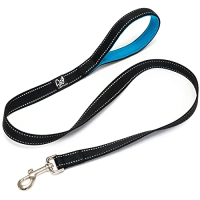 Image of Happilax Premium Reflective Dog Lead, Padded Strap, Robust Nylon, Black, 1.20 M