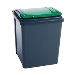 Image of VFM Recycling Bin With Lid 50 Litre Green 384288