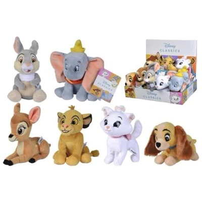 Image of Simba Disney Animal Friends Plush Toys 17 cm, 6 Models Available, Dumbo, Bambi, Marie, Drum, Lady, Supplied Random Unit, Suitable for All Ages (6315876253)