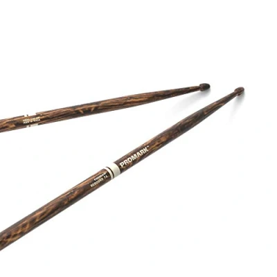 Image of ProMark Drum Sticks Rebound 7A FireGrain For Playing Harder, Longer No Excess Vibration Lacquer Finish, Acorn Tip, Hickory Wood 1 Pair