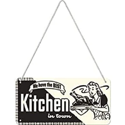 Image of Nostalgic Art Retro Hanging Sign Home &amp; Country Gift Idea for The Kitchen, Metal Plaque, Colourful, 10 x 20 cm