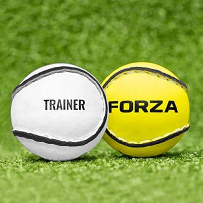 Image of FORZA Hurling Sliotar Training Balls White/Fluro GAA (Yellow, Pack of 6)