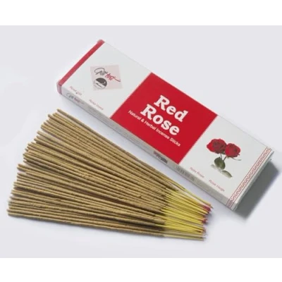 Image of Giftbrit Red Rose Natural &amp; Herbal Incense Sticks 100 With Holder For Meditation, Yoga, Church, Relaxation, Healing and Positivity