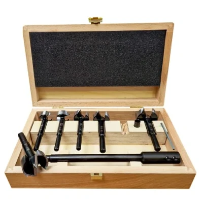 Image of Fisch Wave Cutter 6 Pcs Set in Wooden Box includes 25 40 mm Diameter Forstner Bits FSA 321545
