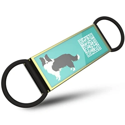 Image of DISONTAG QR Code 18 Breeds Dog ID Tags Slide on Personalized Free Online Pet Profile Large Picture Display Modifiable Privacy Control No APP Required(23 * 58mm)