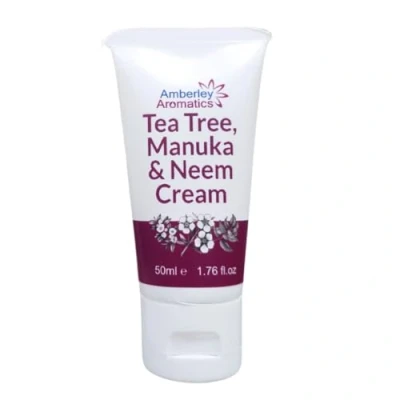 Image of Tea Tree, Manuka &amp; Neem Cream Moisturising 50ml, Nourishing, for Dry, Chapped Cracked Skin, Eczema, Psoriasis, Anti fungal, Antiseptic, Itch, Jock Itch