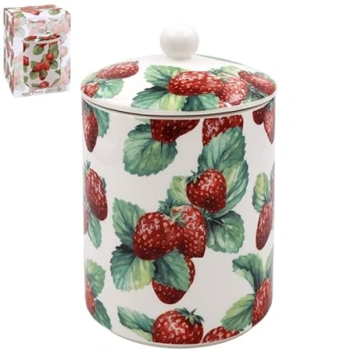 Image of The Leonardo Collection Strawberry Field Canister Storage Jars &amp; Canisters For All Modern Kitchens Airtight With Lids Type Of Foods
