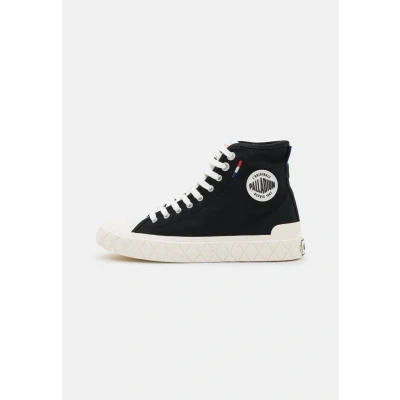 Image of Palladium MID Unisex Hightop trainers, Size: 3.5, Black Cotton