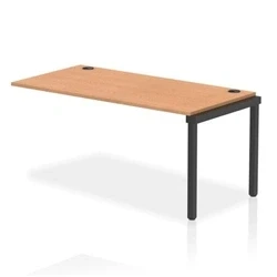 Image of Impulse Bench Single Row Ext Kit 1600 Black Frame Desk Oak