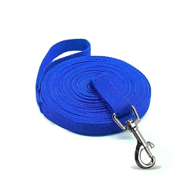 Image of KAV Premium 10m*1.5cm Dog Training Lead for Puppy Lightweight, Durable, Water Resistant Nylon Material Swivel Buckle, D Shape Hand Strap, Dogs up to 35kg