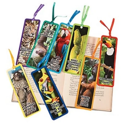 Image of MunchieMoosKids Pack of 12 Rainforest Bookmarks Party Loot Bag Fillers