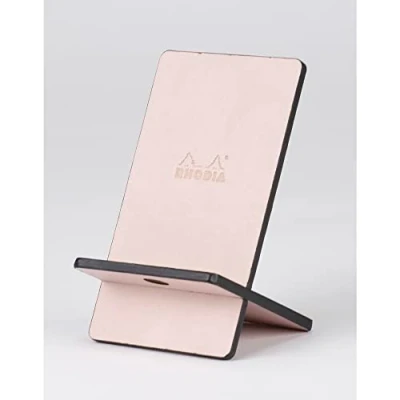 Image of RHODIA 194416C Beige Mobile Phone Stand 8x8.5x13 cm Faux Leather Exterior Rhodiarama Home Office Collection Organization &amp; Design Storage