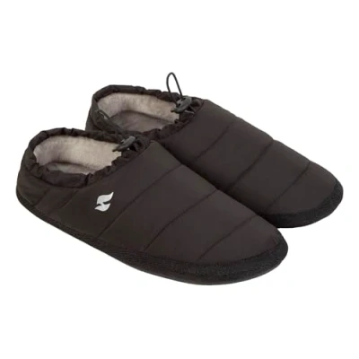 Image of HEAT HOLDERS Mens Drawstring Slippers Warm Cozy Fleece Lined Mule for Winter (XL, Black)
