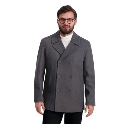 Image of Nautica Men&#039;s melton wool outerwear coats, Charcoal, L UK