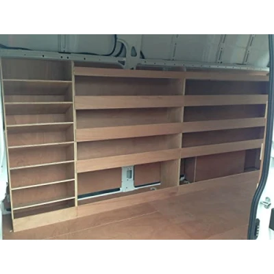 Image of Fully Assembled Van Shelving Racking to fit Ford Transit LWB L3 Plywood System Case Storage Unit Trade