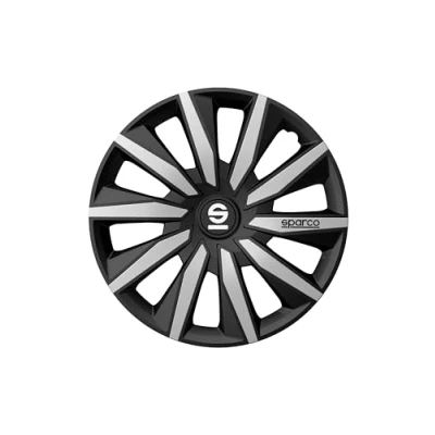 Image of Sparco Wheel Covers Milano 16 inch Black/Silver Set of 4 pieces