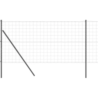 Image of vidaXL Euro Fence with 7 Posts 1.4x10 m Galvanised Steel Grey
