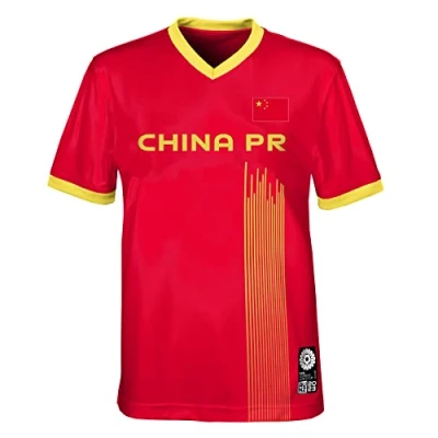 Image of Official 2023 Women&#039;s Football World Cup Youth Team Shirt, China, Red, 10 12 Years