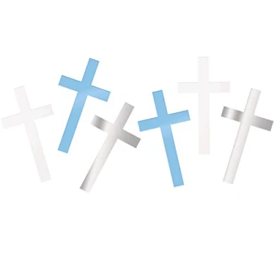 Image of Fancy Blue Cross Foil Confetti (14g) Stunning &amp; Vibrant Party Decorations Perfect for Celebrations Events 1 Pack