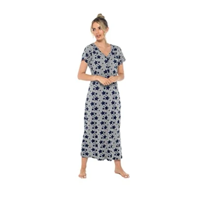 Image of INSIGNIA Womens Cotton Jersey Nighties Nightdress (Grey, 10 12)